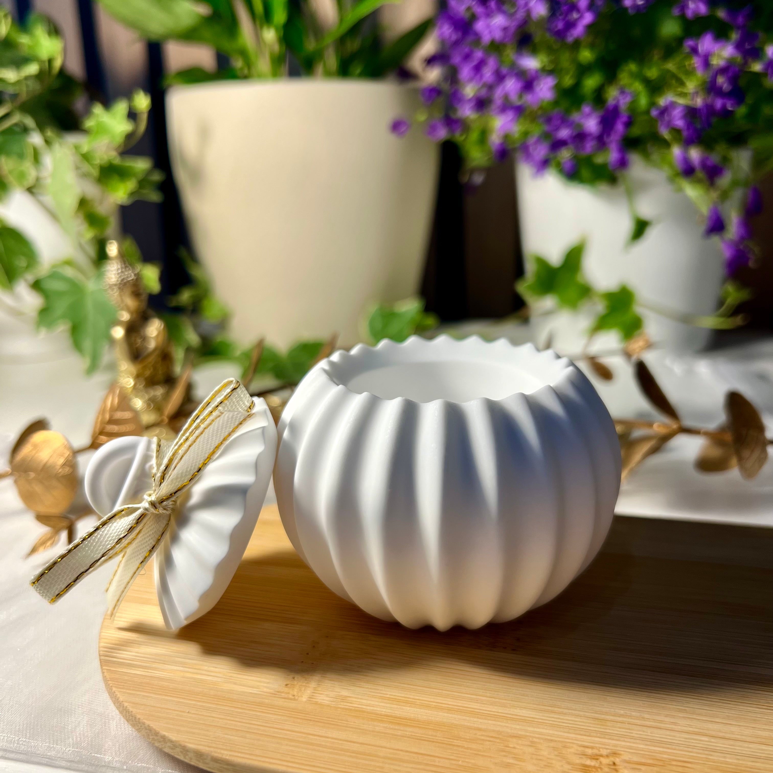 Mini Porta Joias / Porta Velas Artesanal em Gesso