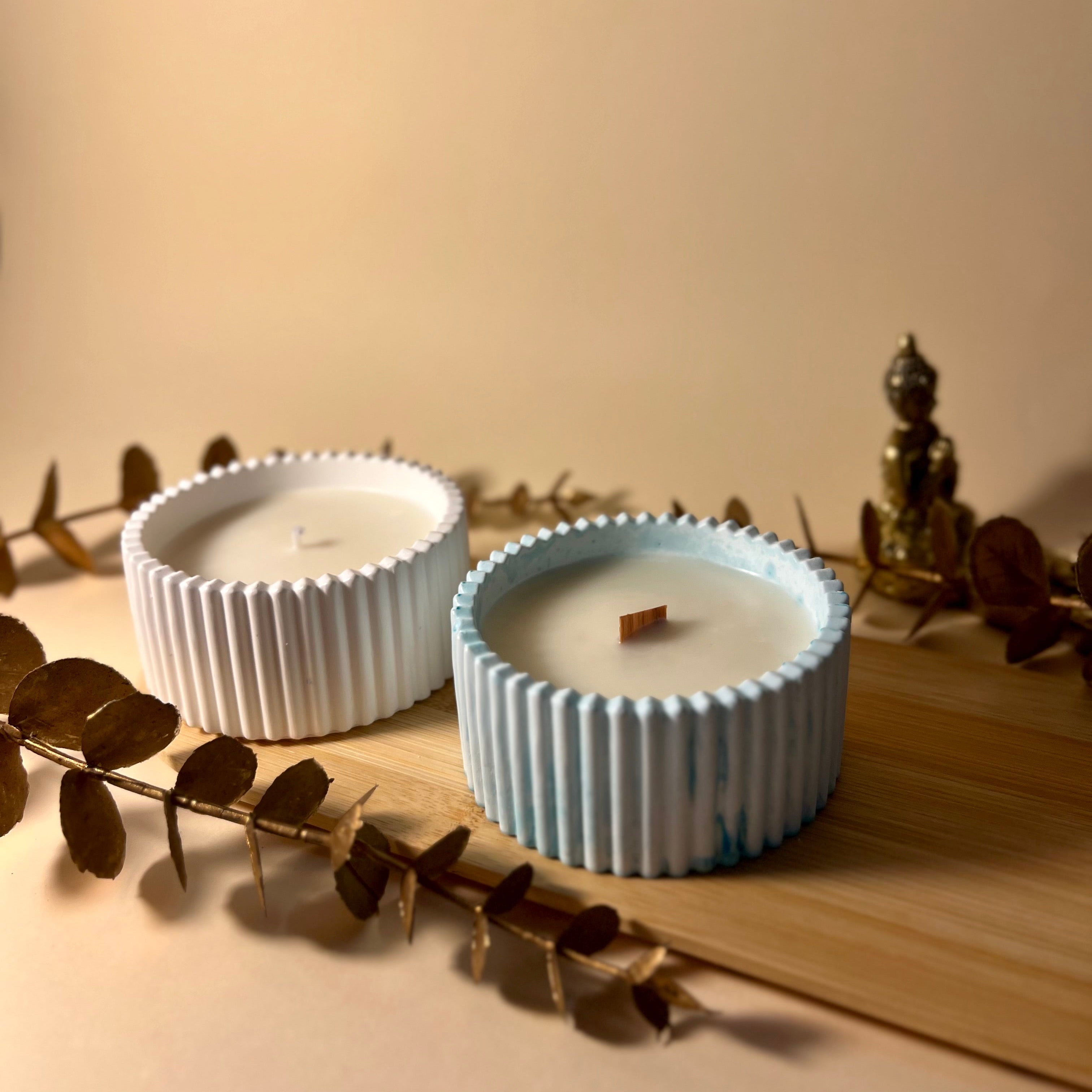 Pote Decorativo em Gesso + Vela Aromática
