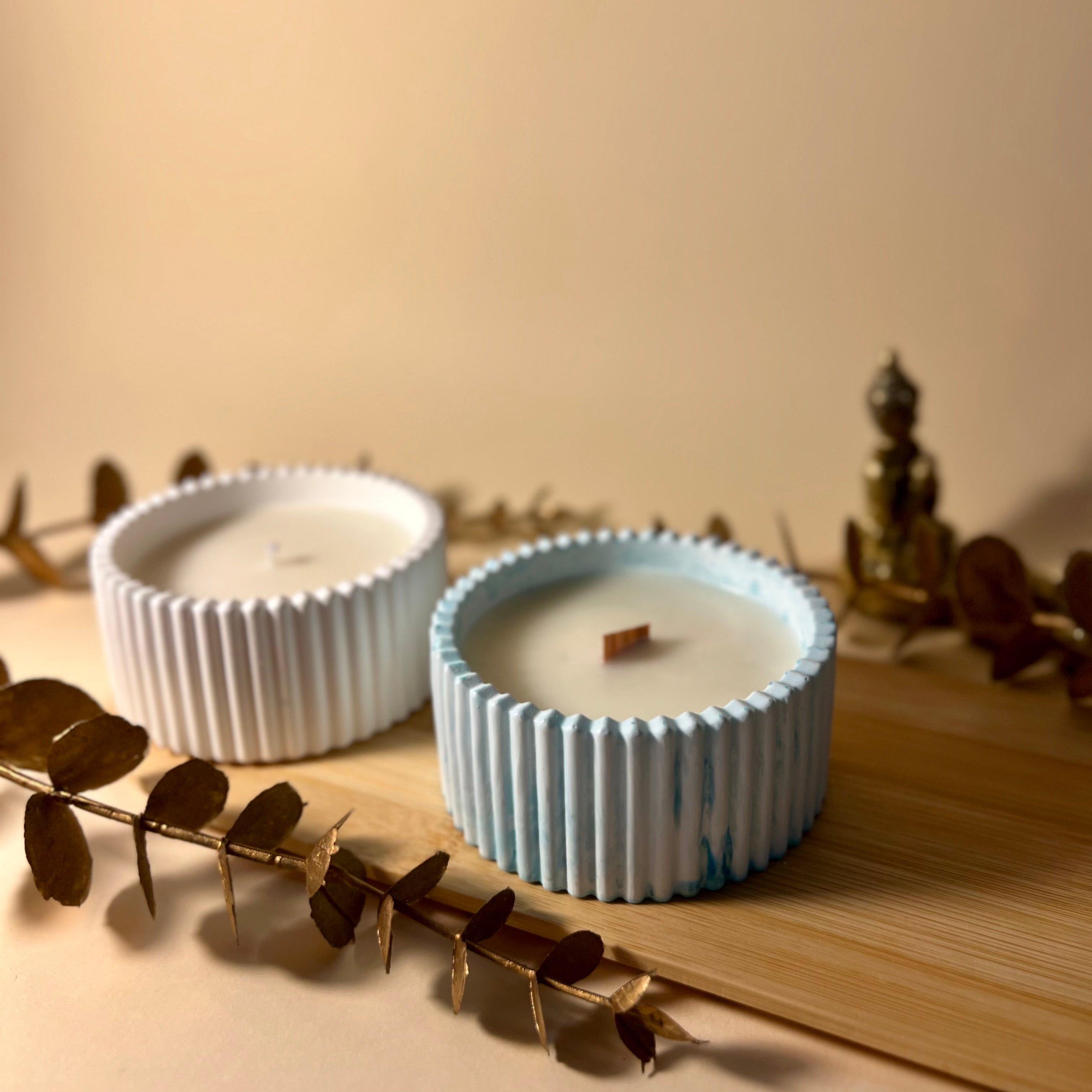 Pote Decorativo em Gesso + Vela Aromática
