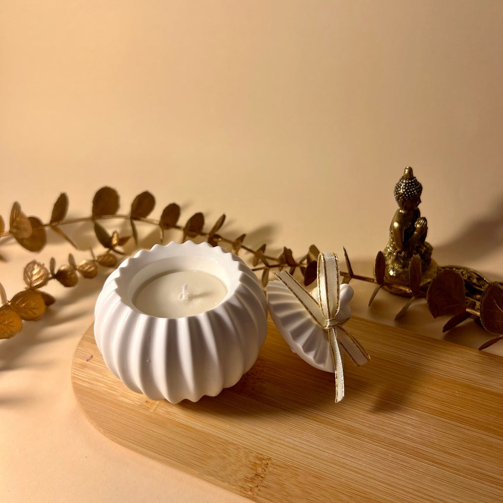 Vela Lúmina + Pote Artesanal em Gesso