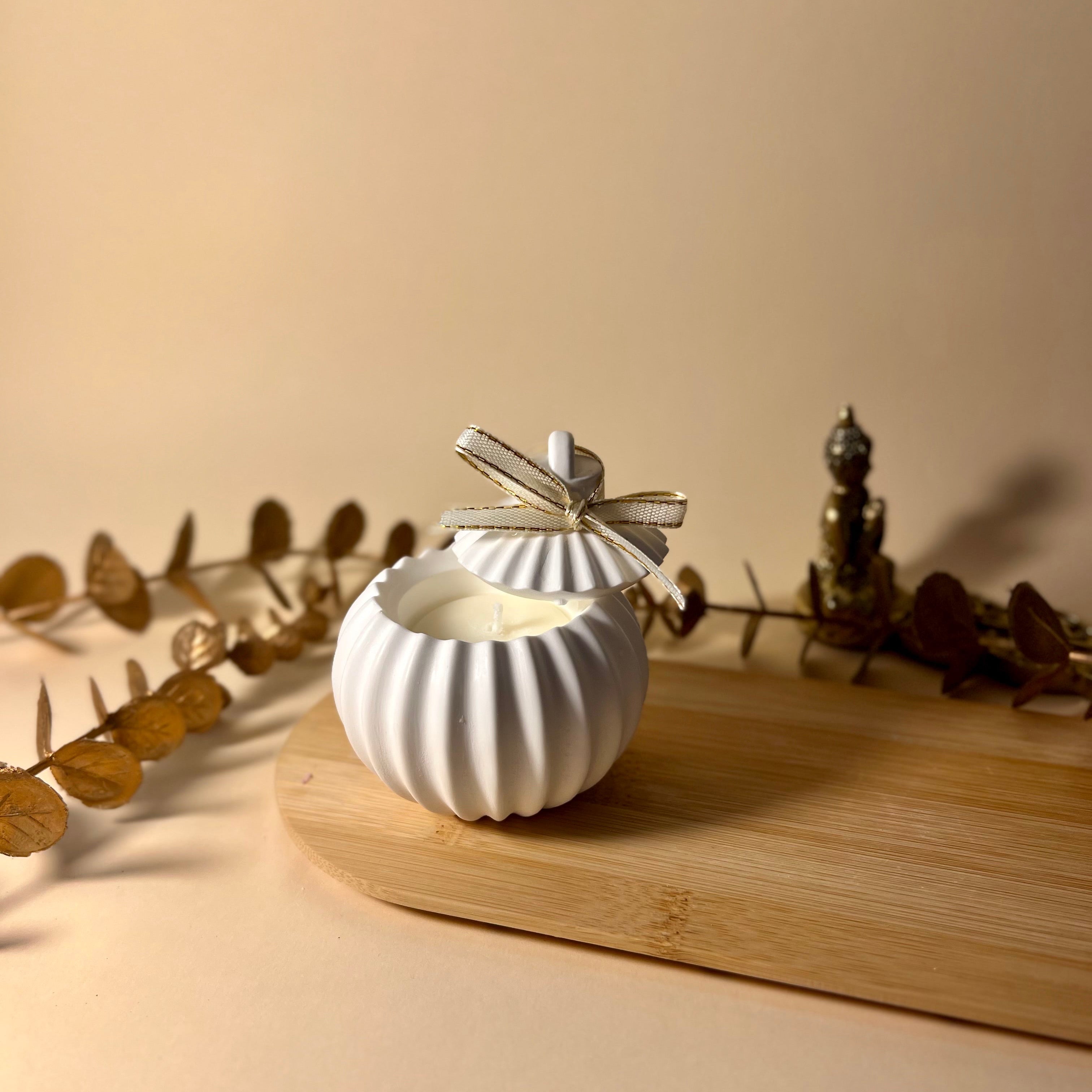 Vela Lúmina + Pote Artesanal em Gesso