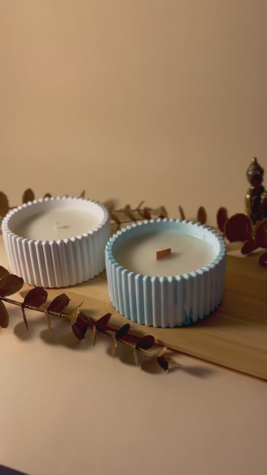Pote Decorativo em Gesso + Vela Aromática