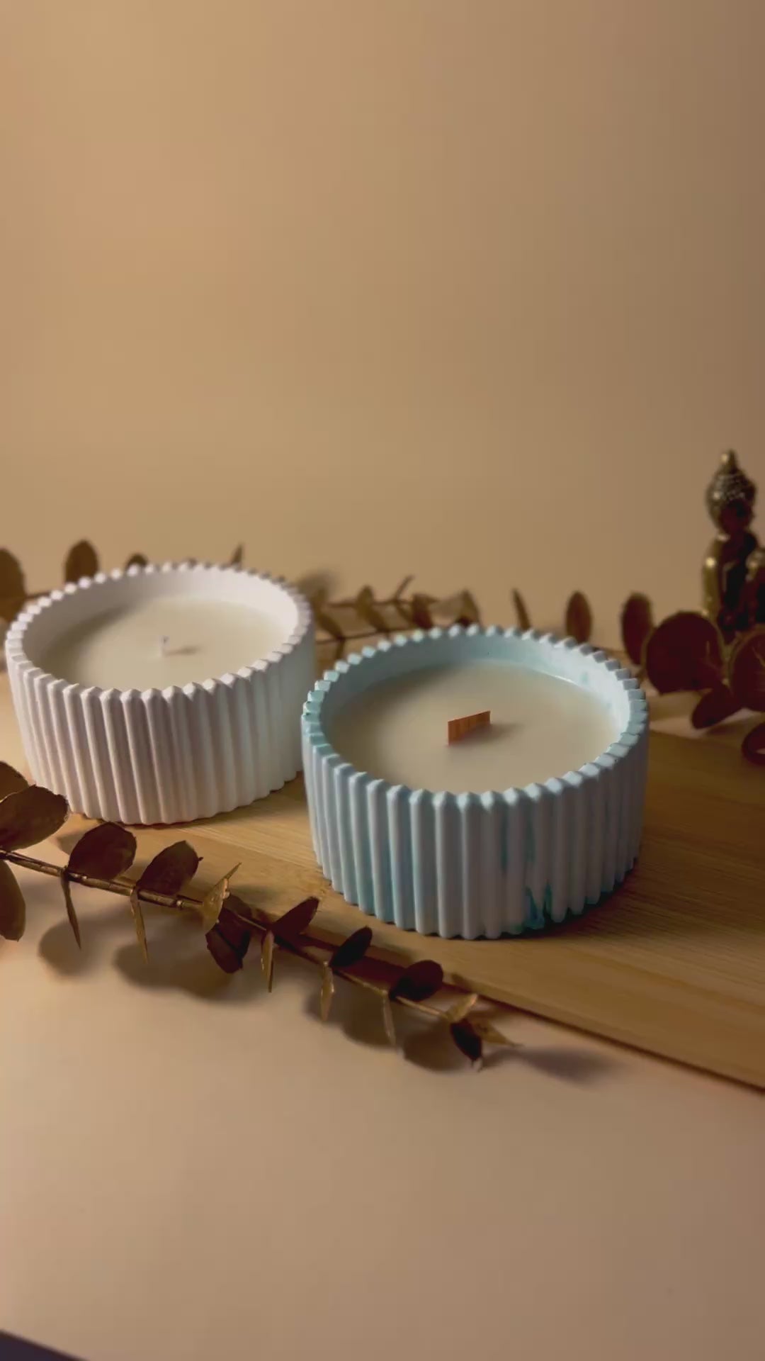 Pote Decorativo em Gesso + Vela Aromática